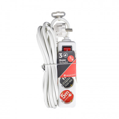 BASE 3 TOMAS C/INT 3X1,5mm 5M BLANCA 7hSevenOn CL.1 BASE 3 TOMAS C/INT 3X1,5mm 5M BLANCA 7hSevenOn CL.1