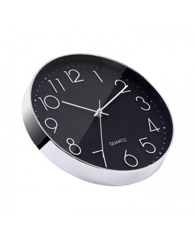 RELOJ DE PARED PLATEADO ESFERA GRIS CON RELIEVE DN30 CJ.1 THINIA HOME