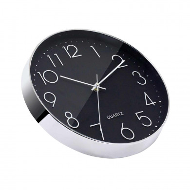 RELOJ DE PARED PLATEADO ESFERA GRIS CON RELIEVE DN30 CJ.1 THINIA HOME RELOJ DE PARED PLATEADO ESFERA GRIS CON RELIEVE DN30 CJ.1 THINIA HOME