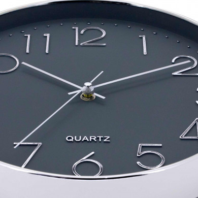 RELOJ DE PARED PLATEADO ESFERA GRIS CON RELIEVE DN30 CJ.1 THINIA HOME RELOJ DE PARED PLATEADO ESFERA GRIS CON RELIEVE DN30 CJ.1 THINIA HOME