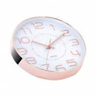 RELOJ DE PARED COLOR ORO ROSA ESFERA BLANCA RELIEVE DN25 CM CJ.1 THINIA HOME