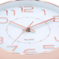 RELOJ DE PARED COLOR ORO ROSA ESFERA BLANCA RELIEVE DN25 CM CJ.1 THINIA HOME