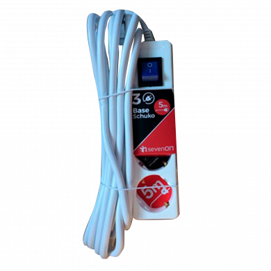 BASE 3 TOMAS C/INT 3X1,5mm 5M BLANCA 7hSevenOn CL.1 BASE 3 TOMAS C/INT 3X1,5mm 5M BLANCA 7hSevenOn CL.1