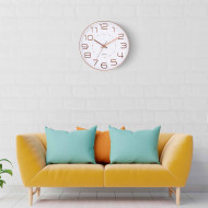 RELOJ DE PARED COLOR ORO ROSA ESFERA BLANCA RELIEVE DN25 CM CJ.1 THINIA HOME