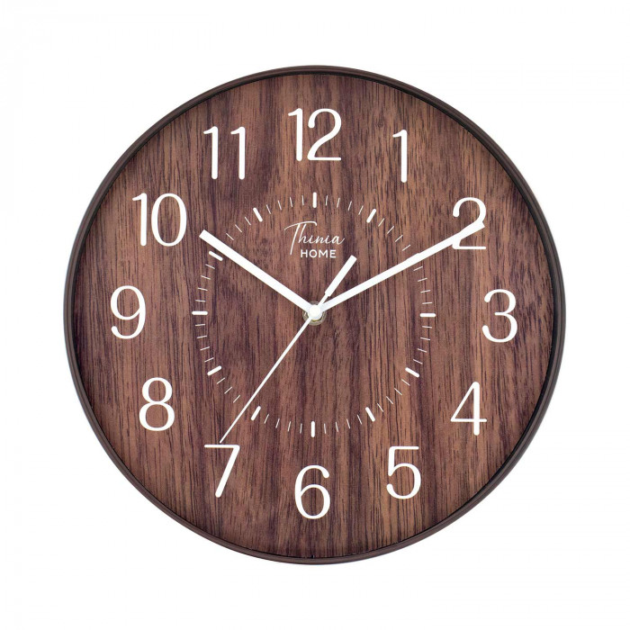 RELOJ DE PARED COLOR MADERA OSCURA DN30 CJ.1 THINIA HOME