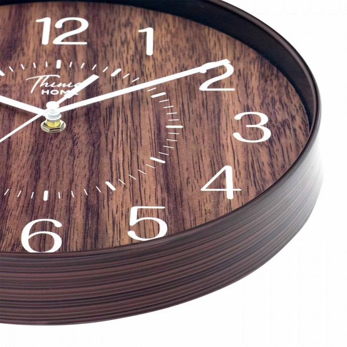 RELOJ DE PARED COLOR MADERA OSCURA DN30 CJ.1 THINIA HOME