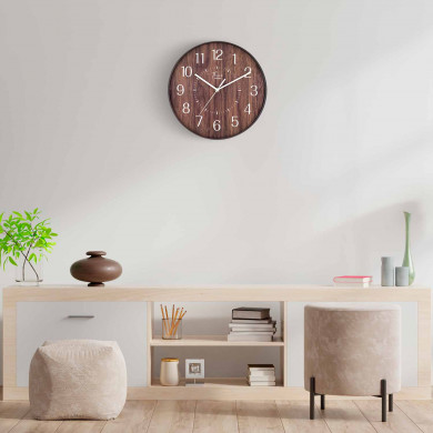 RELOJ DE PARED COLOR MADERA OSCURA DN30 CJ.1 THINIA HOME RELOJ DE PARED COLOR MADERA OSCURA DN30 CJ.1 THINIA HOME
