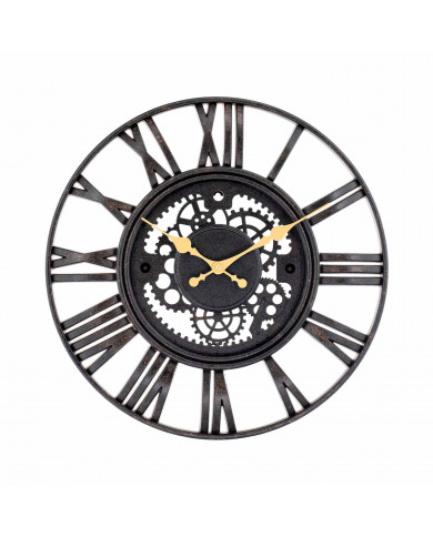 RELOJ DE PARED TROQUELADO NEGRO/DORADO DN38.1*3.8CM CJ.1 THINIA HOME