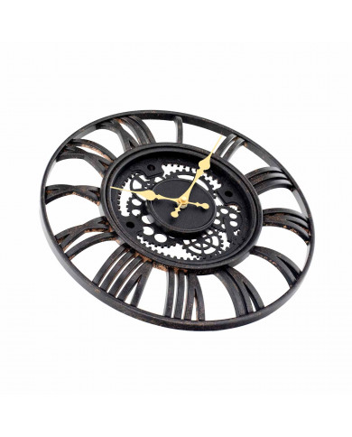 RELOJ DE PARED TROQUELADO NEGRO/DORADO DN38.1*3.8CM CJ.1 THINIA HOME