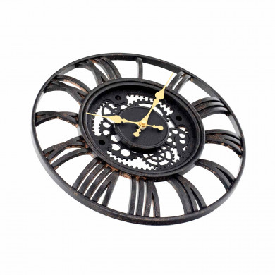 RELOJ DE PARED TROQUELADO NEGRO/DORADO DN38.1*3.8CM CJ.1 THINIA HOME RELOJ DE PARED TROQUELADO NEGRO/DORADO DN38.1*3.8CM CJ.1 THINIA HOME
