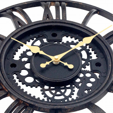 RELOJ DE PARED TROQUELADO NEGRO/DORADO DN38.1*3.8CM CJ.1 THINIA HOME RELOJ DE PARED TROQUELADO NEGRO/DORADO DN38.1*3.8CM CJ.1 THINIA HOME
