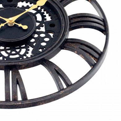 RELOJ DE PARED TROQUELADO NEGRO/DORADO DN38.1*3.8CM CJ.1 THINIA HOME RELOJ DE PARED TROQUELADO NEGRO/DORADO DN38.1*3.8CM CJ.1 THINIA HOME