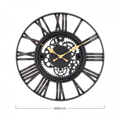 RELOJ DE PARED TROQUELADO NEGRO/DORADO DN38.1*3.8CM CJ.1 THINIA HOME RELOJ DE PARED TROQUELADO NEGRO/DORADO DN38.1*3.8CM CJ.1 THINIA HOME