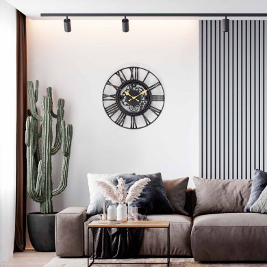 RELOJ DE PARED TROQUELADO NEGRO/DORADO DN38.1*3.8CM CJ.1 THINIA HOME RELOJ DE PARED TROQUELADO NEGRO/DORADO DN38.1*3.8CM CJ.1 THINIA HOME