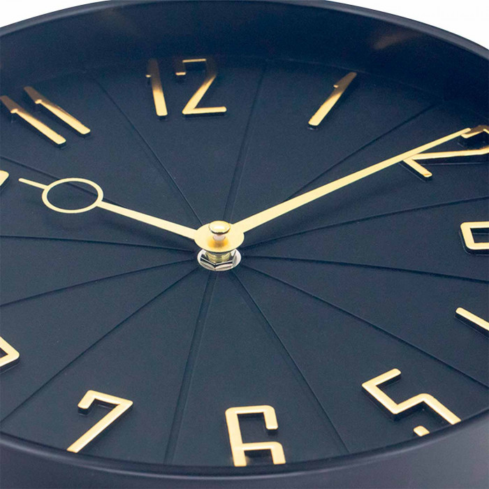 RELOJ DE PARED NEGRO/DORADO DN27 CJ.1 THINIA HOME