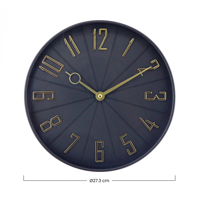 RELOJ DE PARED NEGRO/DORADO DN27 CJ.1 THINIA HOME