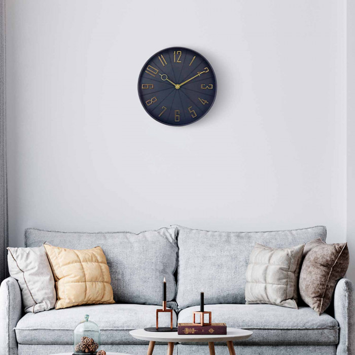 RELOJ DE PARED NEGRO/DORADO DN27 CJ.1 THINIA HOME