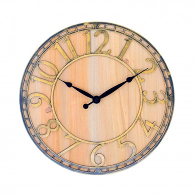 RELOJ DE PARED MADERA Y METAL DORADO DN33 CJ.1 THINIA HOME RELOJ DE PARED MADERA Y METAL DORADO DN33 CJ.1 THINIA HOME