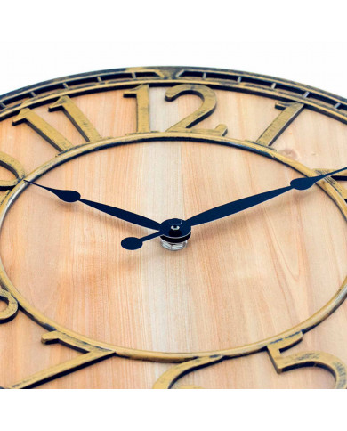 RELOJ DE PARED MADERA Y METAL DORADO DN33 CJ.1 THINIA HOME