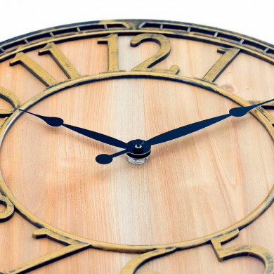 RELOJ DE PARED MADERA Y METAL DORADO DN33 CJ.1 THINIA HOME RELOJ DE PARED MADERA Y METAL DORADO DN33 CJ.1 THINIA HOME