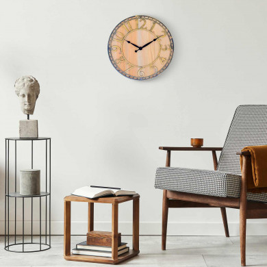 RELOJ DE PARED MADERA Y METAL DORADO DN33 CJ.1 THINIA HOME RELOJ DE PARED MADERA Y METAL DORADO DN33 CJ.1 THINIA HOME