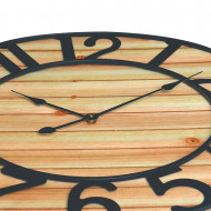 RELOJ DE PARED MADERA CLARA METAL NEGRO DN60 CJ.1 THINIA HOME