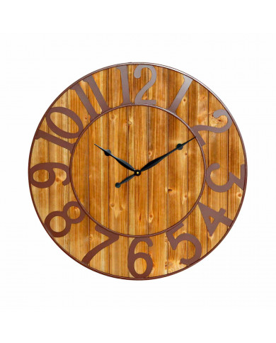 RELOJ DE PARED MADERA METAL MARRÓN DN80 CJ.1 THINIA HOME
