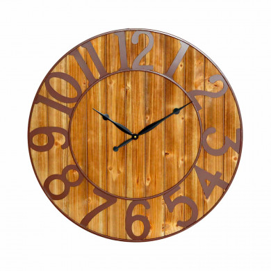 RELOJ DE PARED MADERA METAL MARRÓN DN80 CJ.1 THINIA HOME