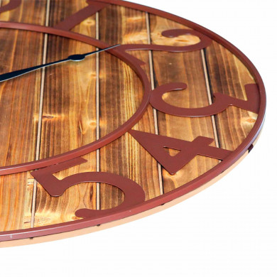 RELOJ DE PARED MADERA METAL MARRÓN DN80 CJ.1 THINIA HOME