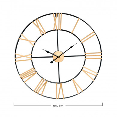 RELOJ DE PARED METAL BRONCE Y NEGRO DN60 CJ.1 THINIA HOME