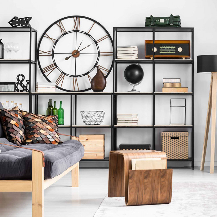 RELOJ DE PARED METAL BRONCE Y NEGRO DN60 CJ.1 THINIA HOME