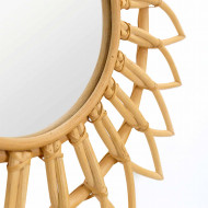 ESPEJO RATTAN FLOR NATURAL DN55CM THINIA HOME