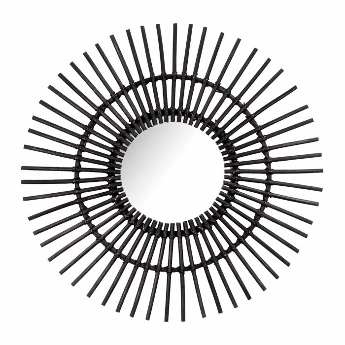 ESPEJO RATTAN NEGRO DN23/60CM THINIA HOME