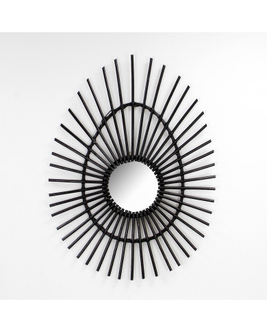 ESPEJO RATTAN OVALADO NEGRO DN20/50/80CM THINIA HOME