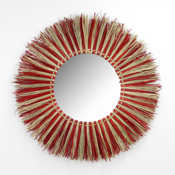 ESPEJO SEAGRASS NATURAL/GRANATE DN76CM THINIA HOME