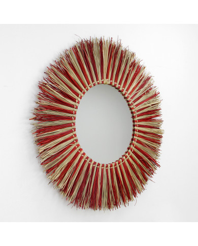 ESPEJO SEAGRASS NATURAL/GRANATE DN76CM THINIA HOME