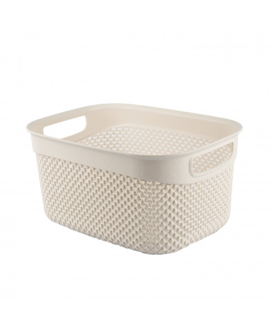 CESTA RESINA RECTANGULAR CREMA (29x21,5x15cm) 6,6L 7HOUSE