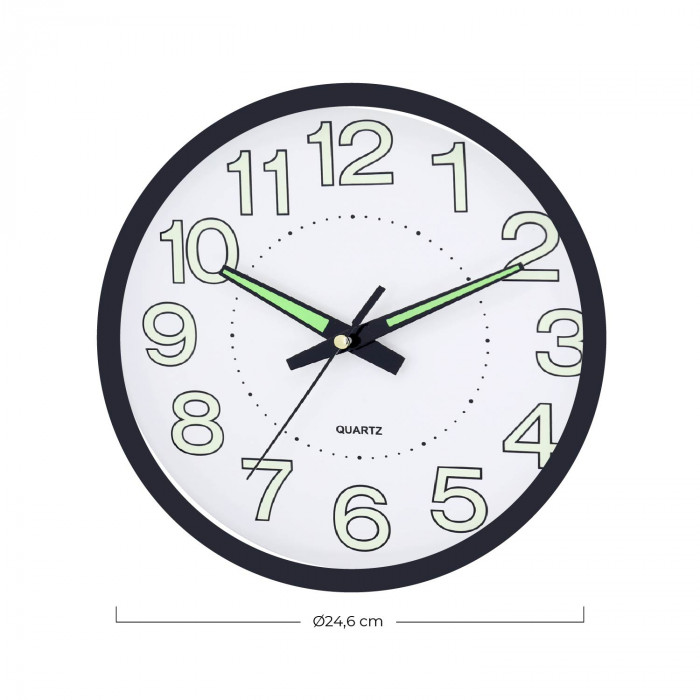 RELOJ DE PARED FOSFORESCENTE DN25'4CM CJ.1 THINIA HOME