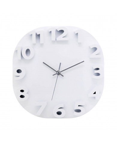 RELOJ DE PARED 3D CUADRADO BLANCO 30.5CM CJ.1 THINIA HOME