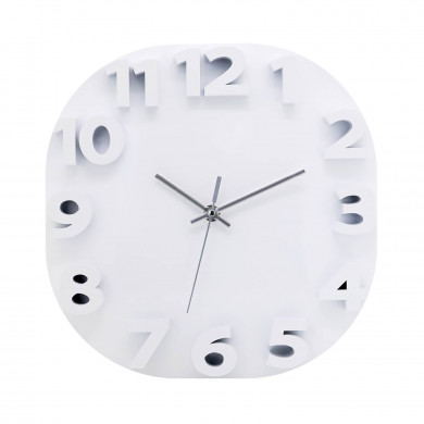 RELOJ DE PARED 3D CUADRADO BLANCO 30.5CM CJ.1 THINIA HOME RELOJ DE PARED 3D CUADRADO BLANCO 30.5CM CJ.1 THINIA HOME