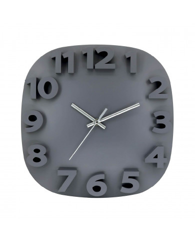 RELOJ DE PARED 3D CUADRADO GRIS 30.5CM CJ.1 THINIA HOME