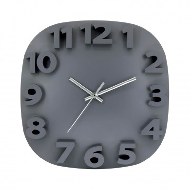 RELOJ DE PARED 3D CUADRADO GRIS 30.5CM CJ.1 THINIA HOME RELOJ DE PARED 3D CUADRADO GRIS 30.5CM CJ.1 THINIA HOME