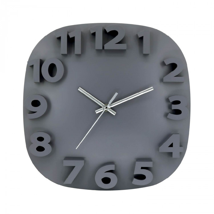 RELOJ DE PARED 3D CUADRADO GRIS 30.5CM CJ.1 THINIA HOME