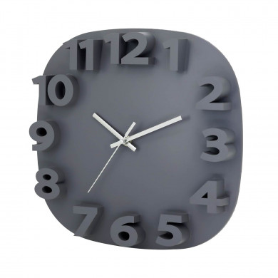 RELOJ DE PARED 3D CUADRADO GRIS 30.5CM CJ.1 THINIA HOME RELOJ DE PARED 3D CUADRADO GRIS 30.5CM CJ.1 THINIA HOME
