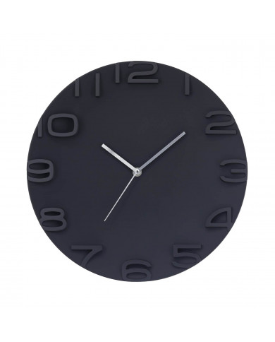 RELOJ DE PARED 3D REDONDO NEGRO DN30.5CM CJ.1 THINIA HOME