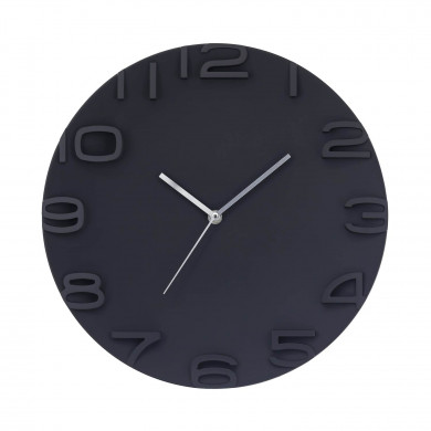 RELOJ DE PARED 3D REDONDO NEGRO DN30.5CM CJ.1 THINIA HOME RELOJ DE PARED 3D REDONDO NEGRO DN30.5CM CJ.1 THINIA HOME