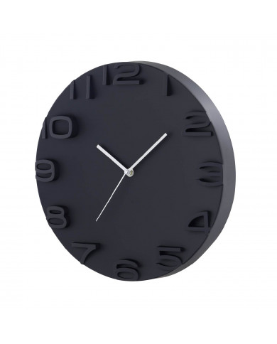 RELOJ DE PARED 3D REDONDO NEGRO DN30.5CM CJ.1 THINIA HOME