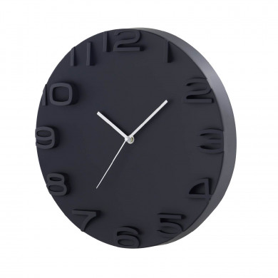 RELOJ DE PARED 3D REDONDO NEGRO DN30.5CM CJ.1 THINIA HOME RELOJ DE PARED 3D REDONDO NEGRO DN30.5CM CJ.1 THINIA HOME