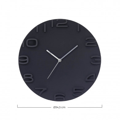 RELOJ DE PARED 3D REDONDO NEGRO DN30.5CM CJ.1 THINIA HOME RELOJ DE PARED 3D REDONDO NEGRO DN30.5CM CJ.1 THINIA HOME