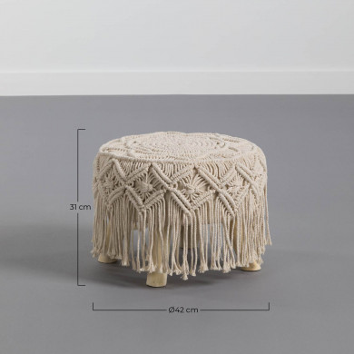 PUF MACRAME DN31X42CM PUF MACRAME DN31X42CM